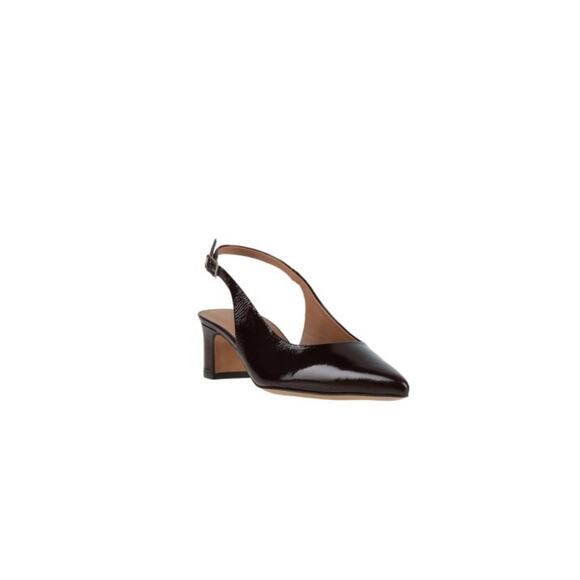 Mansur Gariel Pointed Toe Slingback Pump in Black 38.5 - Picture 1 of 3